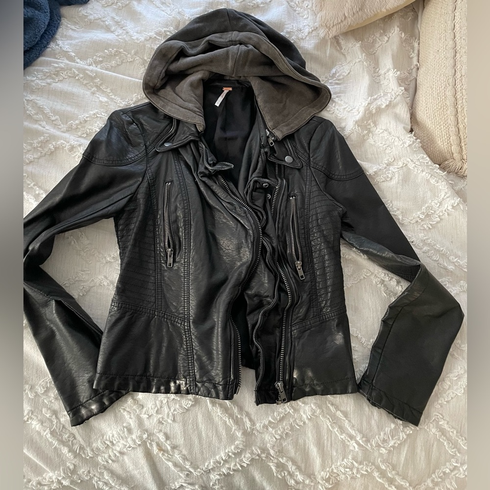 Free People vegan leather jacket
